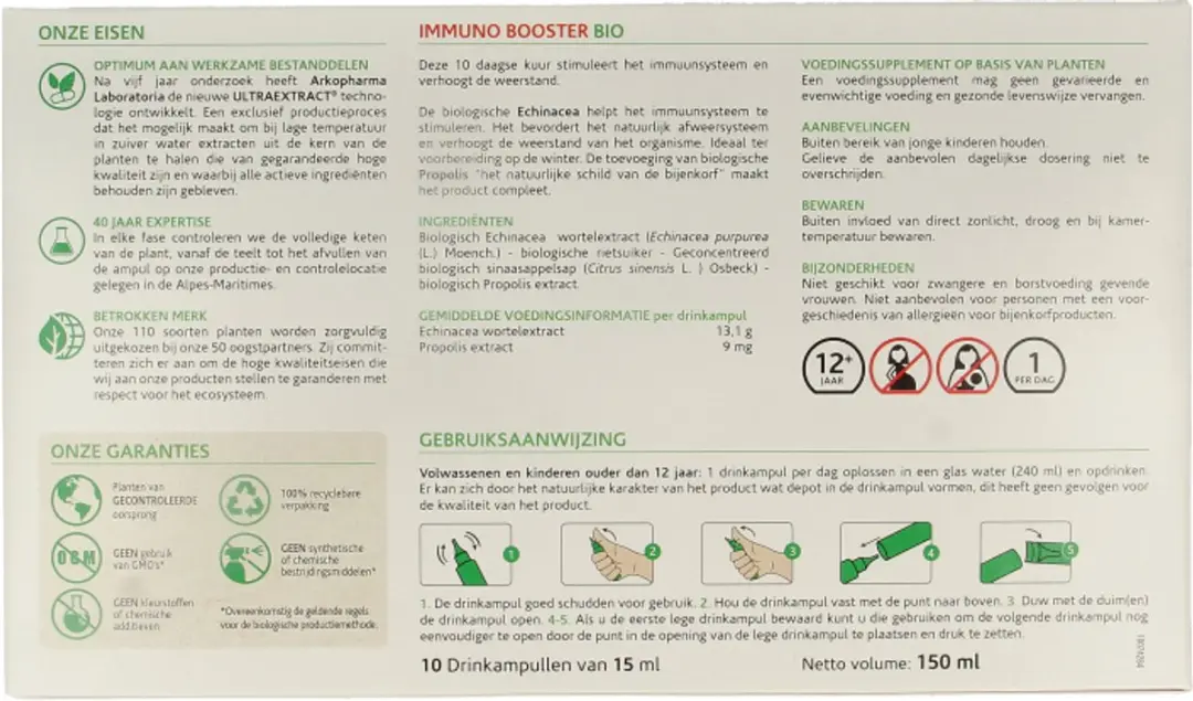 Arkopharma Immuno Booster Bio Drinkampullen 15ml - 10 Stuks