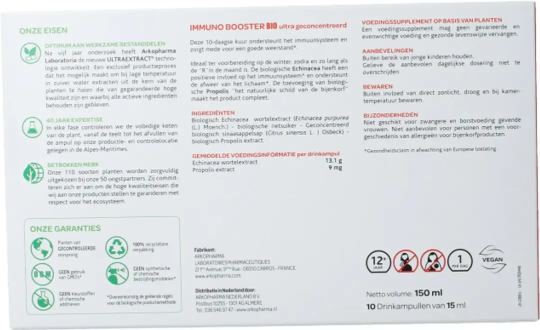 Arkopharma Immuno Booster Bio Drinkampullen 15ml - 10 Stuks