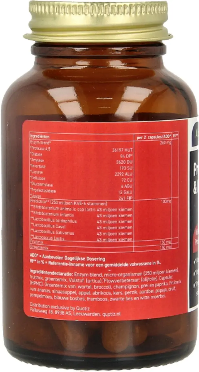 All Natural Biotica Supplement & Enzymen 60 Vegetarische Capsules