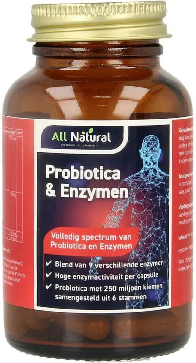 All Natural Biotica Supplement & Enzymen 60 Vegetarische Capsules
