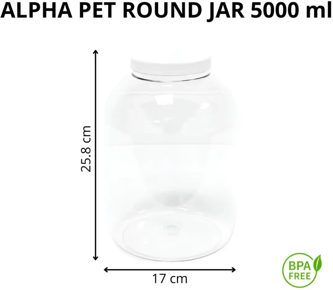 Alpha Packaging Ronde Pot 5000ml - 4 Stuks - PET - Voedselveilig