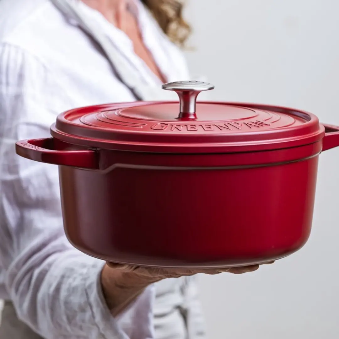 GreenPan Featherweights Stoofpan 22cm - 3,3L - Rood - 2 Stuks