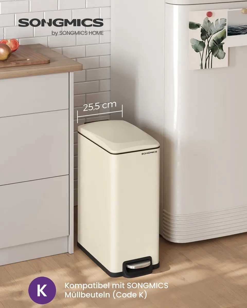 Songmics Keukenafvalbak 51,6x25,5x64,8cm - Zandbeige