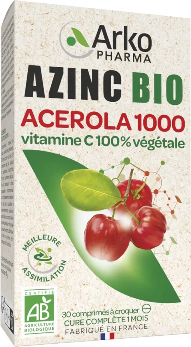 Arkopharma Azinc Acerola 1000 Organic Kauwtabletten