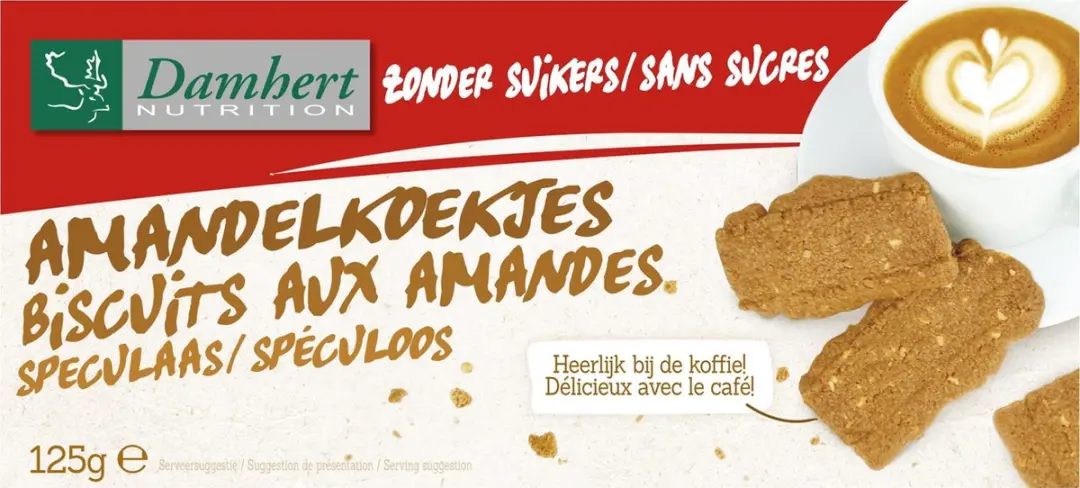 Damhert Amandelkoekjes Suikervrij 125g
