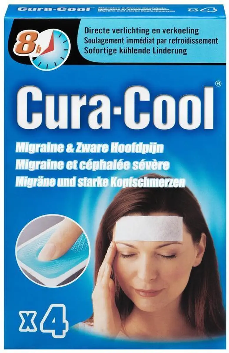 Cura Cool Migraine Pleister - 4 Stuks