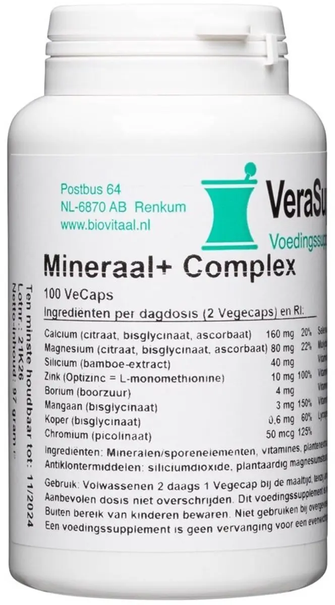 Biovitaal Mineraal Plus Comp 100mg