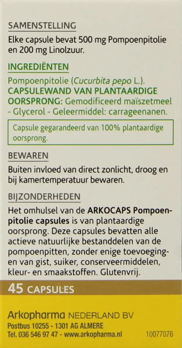 Arkopharma Arkocaps Pompoenpitolie 45 Capsules
