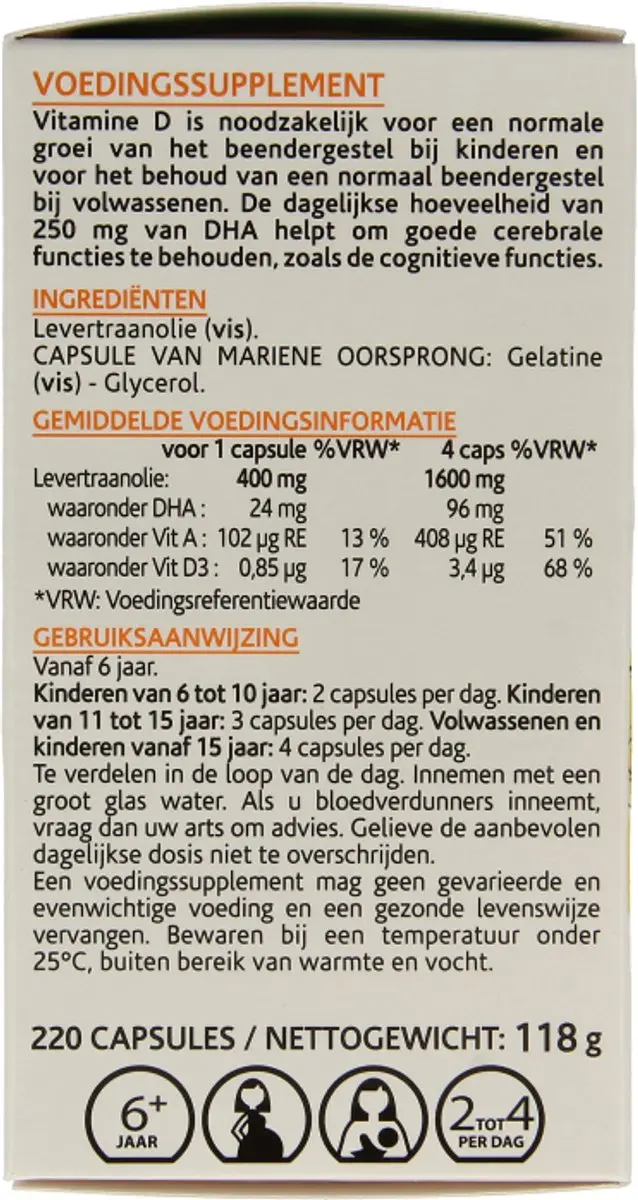 Arkopharma Levertraanolie 220 Capsules