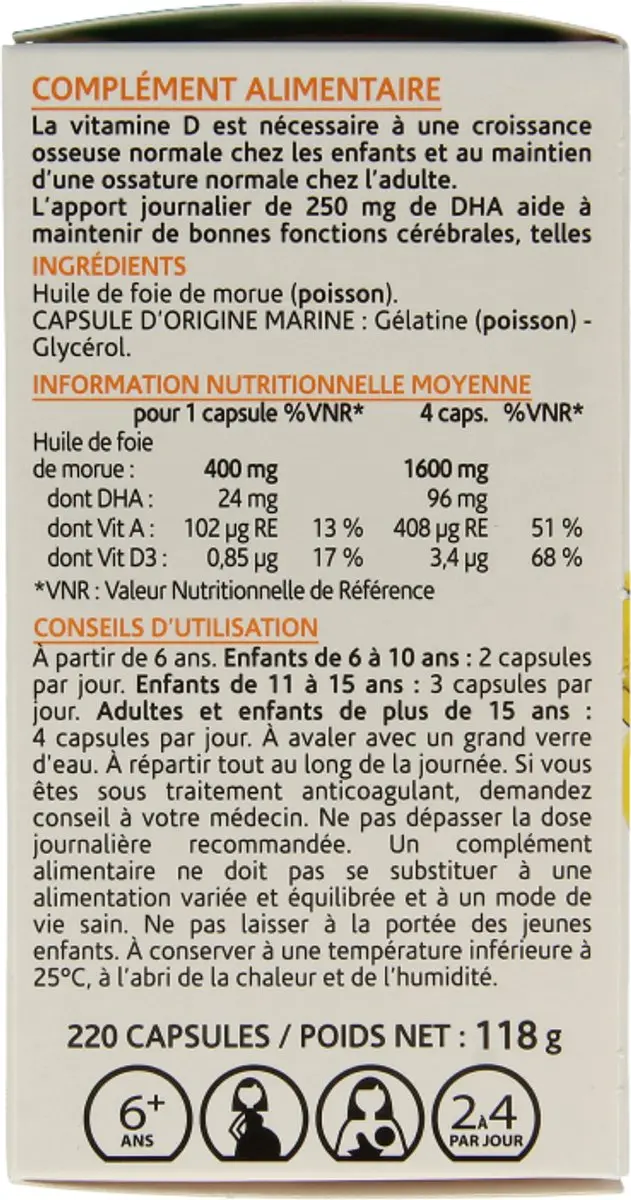 Arkopharma Levertraanolie 220 Capsules