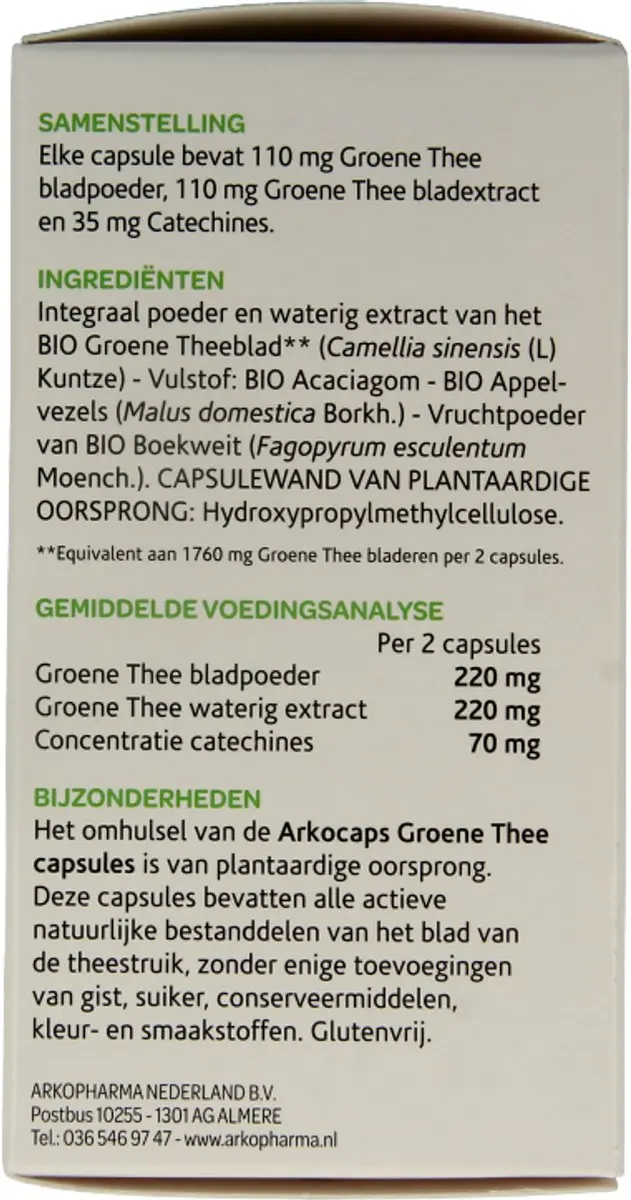 Arkopharma Arkocaps Groene Thee 150 Capsules