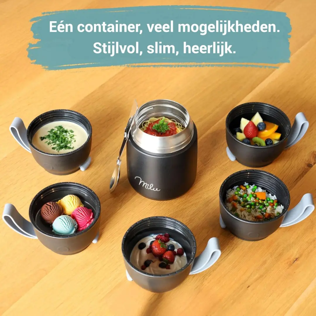 Milu Thermos Voedselcontainer 800ml - Groen