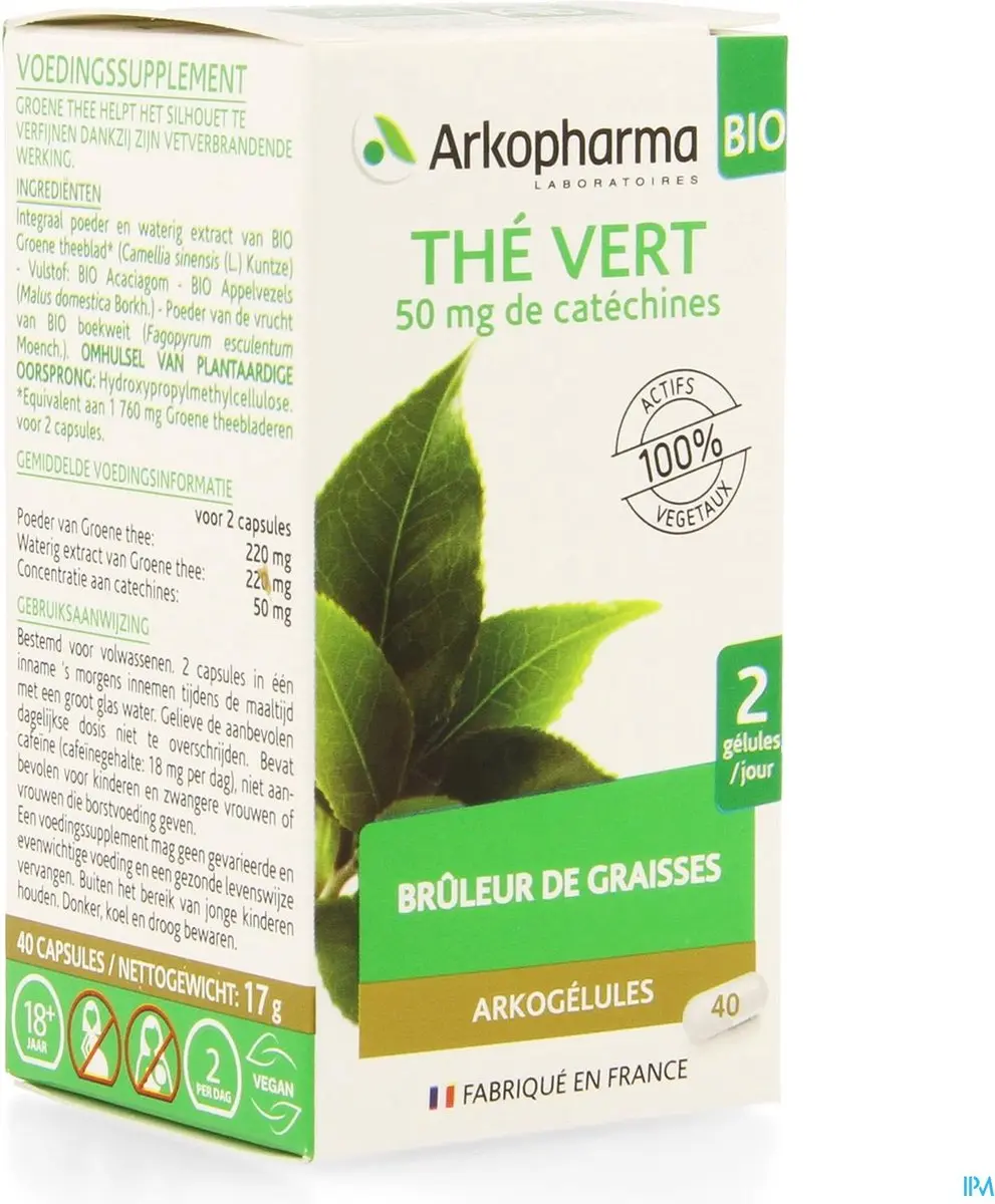 Arkopharma Arkocaps Groene Thee Bio 40 Stuks