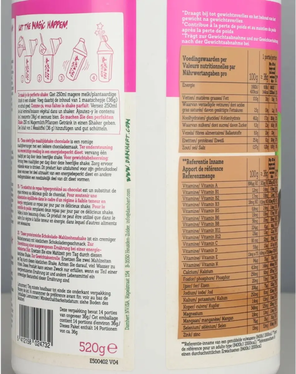 Damhert Régime Shake Chocolate 520g