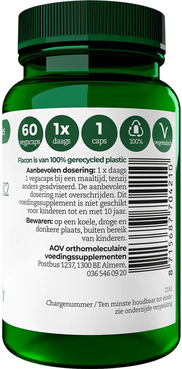 AOV Vitamine D3 & K2 60 Capsules