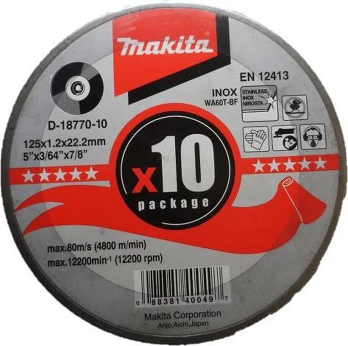 Makita D-18770 Doorslijpschijf 125mm RVS - 10 Stuks - afbeelding 4 van 4