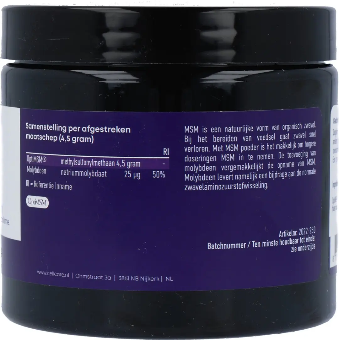 Cellcare MSM met Molybdeen 250g