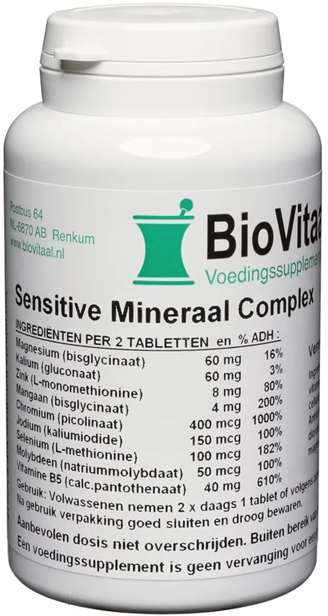 Biovitaal Sens Mineraal Comp 100mg