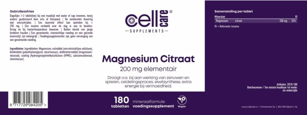 Cellcare Magnesium 180mg