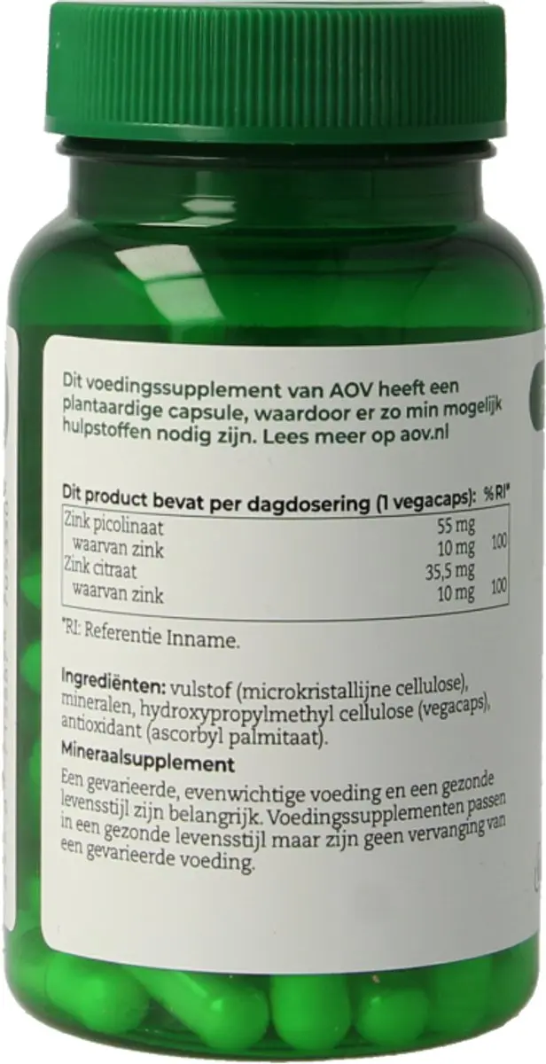 AOV Zink Mix 60 Vegacaps - afbeelding 6 van 6