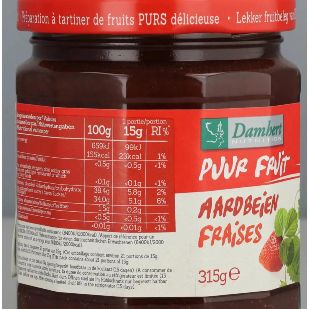 Damhert Aardbei Confiture 315g