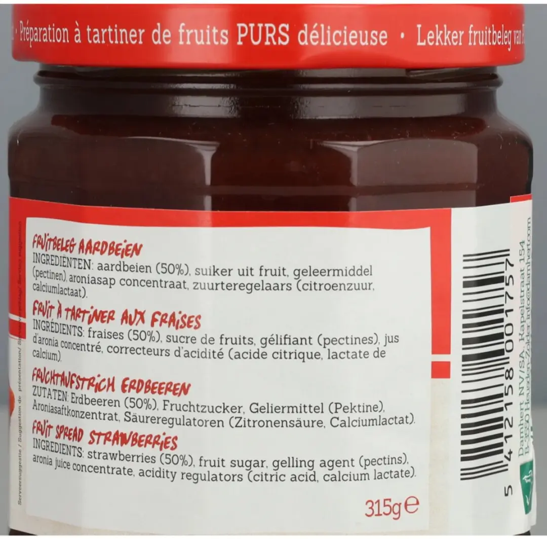 Damhert Aardbei Confiture 315g