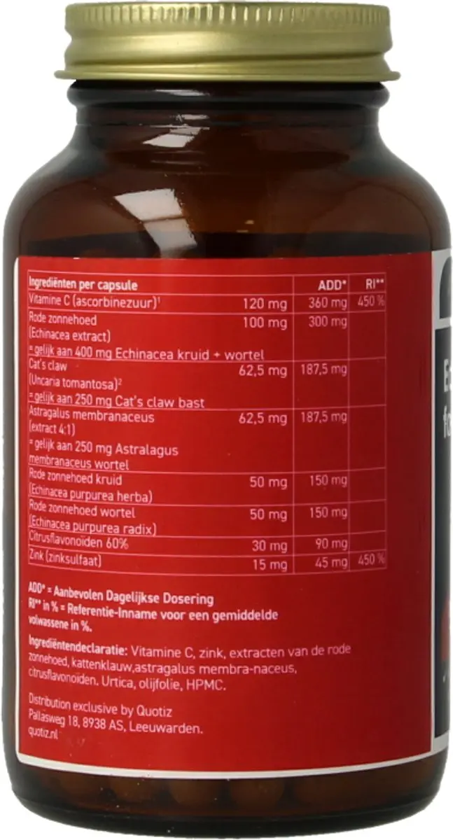 All Natural Echinacea Forte Plus Cats Claw 120 Capsules