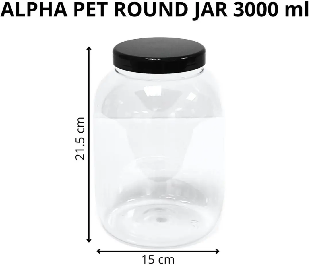 Alpha Packaging Ronde Pot 3000ml - 5 Stuks - PET - Voedselveilig