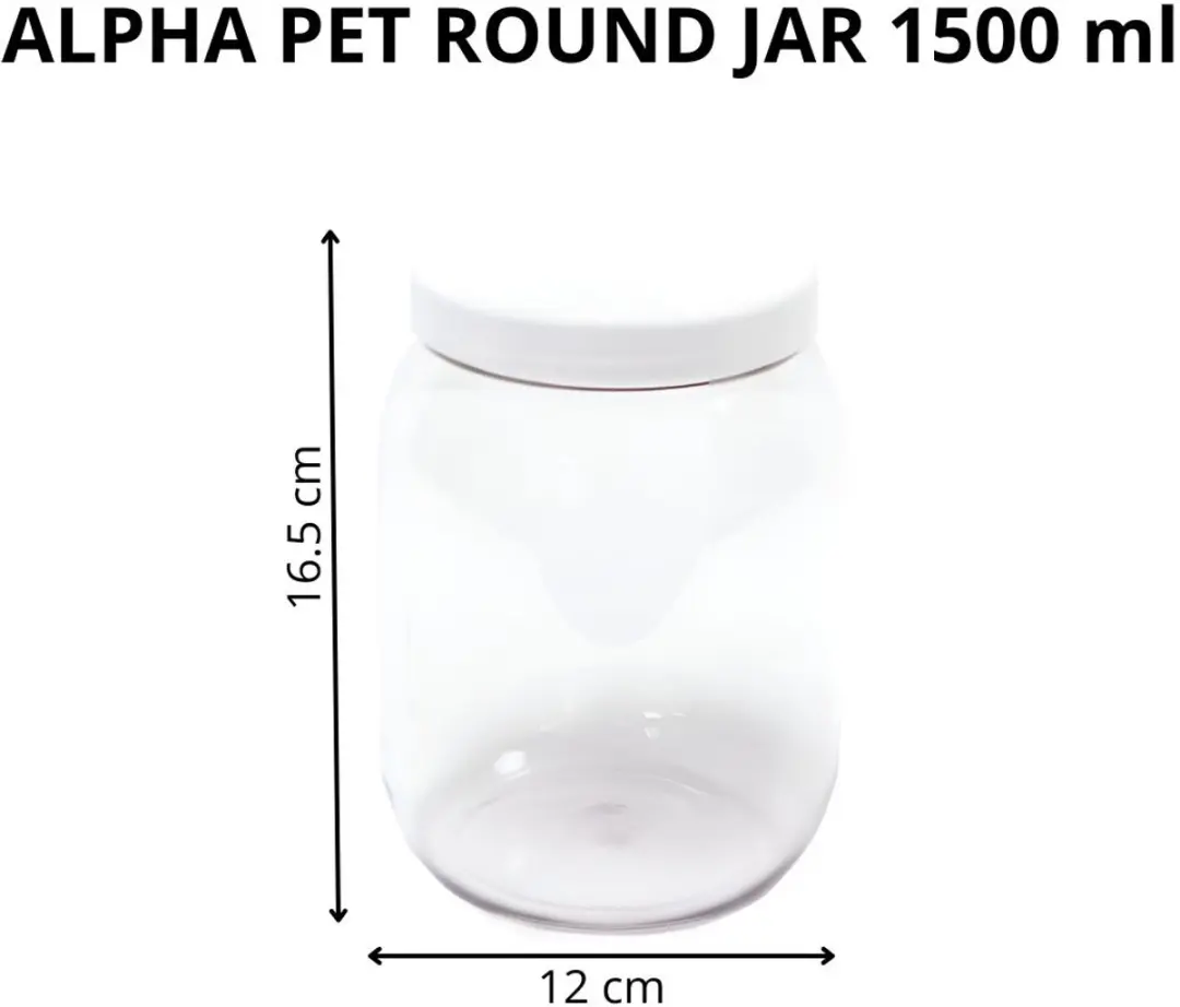 Alpha Packaging Ronde Pot 1500ml - 6 Stuks - PET - Voedselveilig