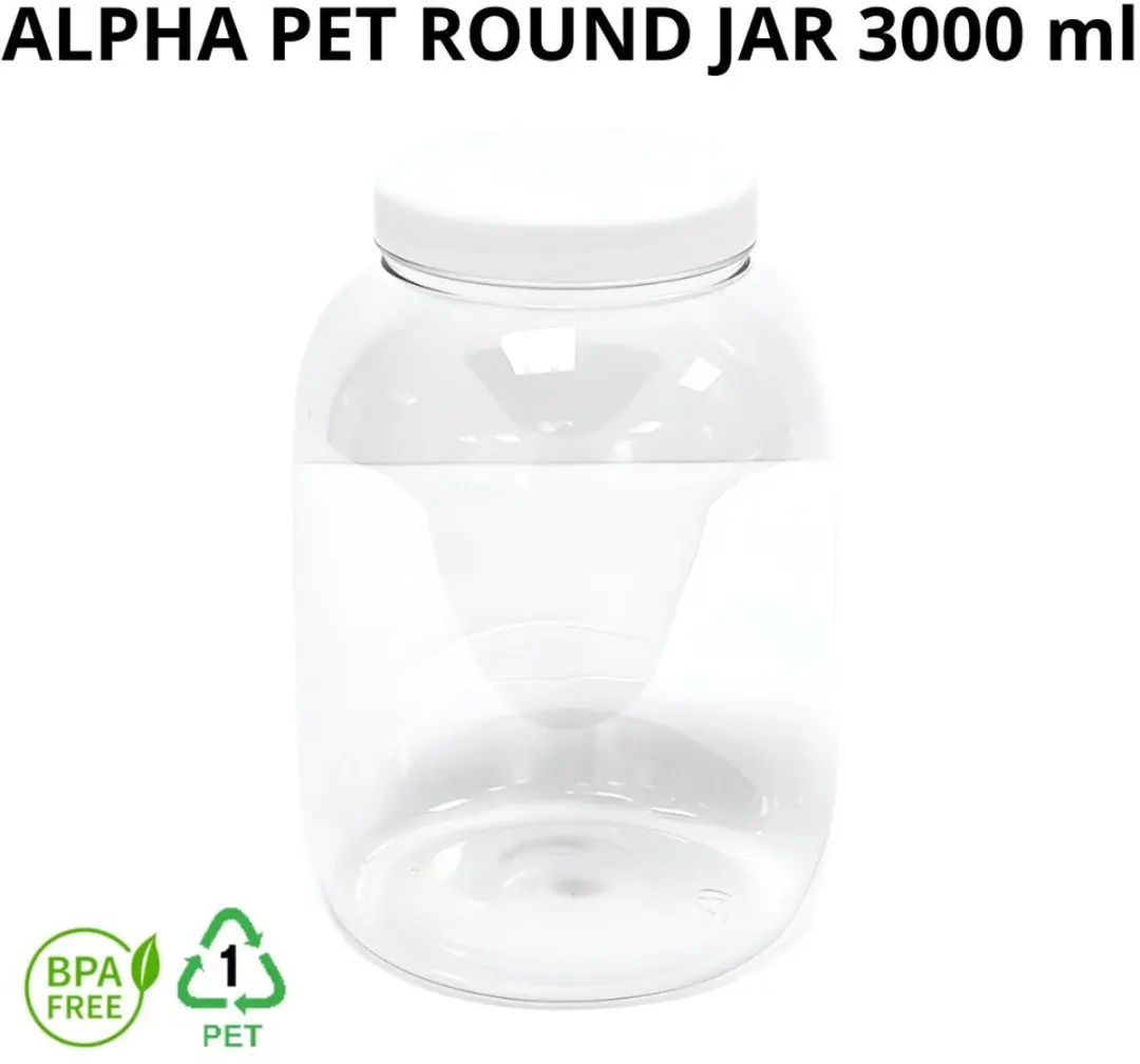 Alpha Packaging Ronde Pot 3000ml - 5 Stuks - PET - Voedselveilig