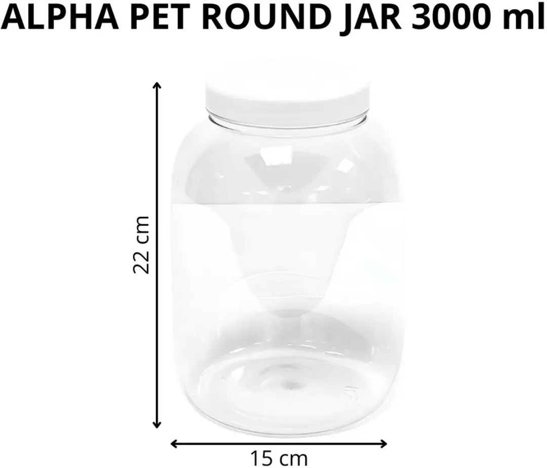 Alpha Packaging Ronde Pot 3000ml - 5 Stuks - PET - Voedselveilig