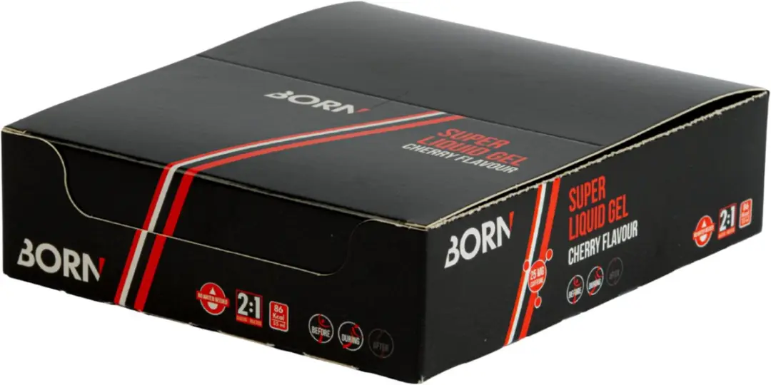 Born Super Liquid Gel Caffeïne Cherry - 12 Stuks