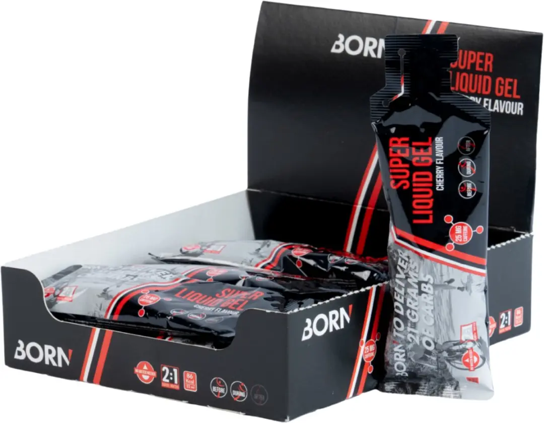 Born Super Liquid Gel Caffeïne Cherry - 12 Stuks