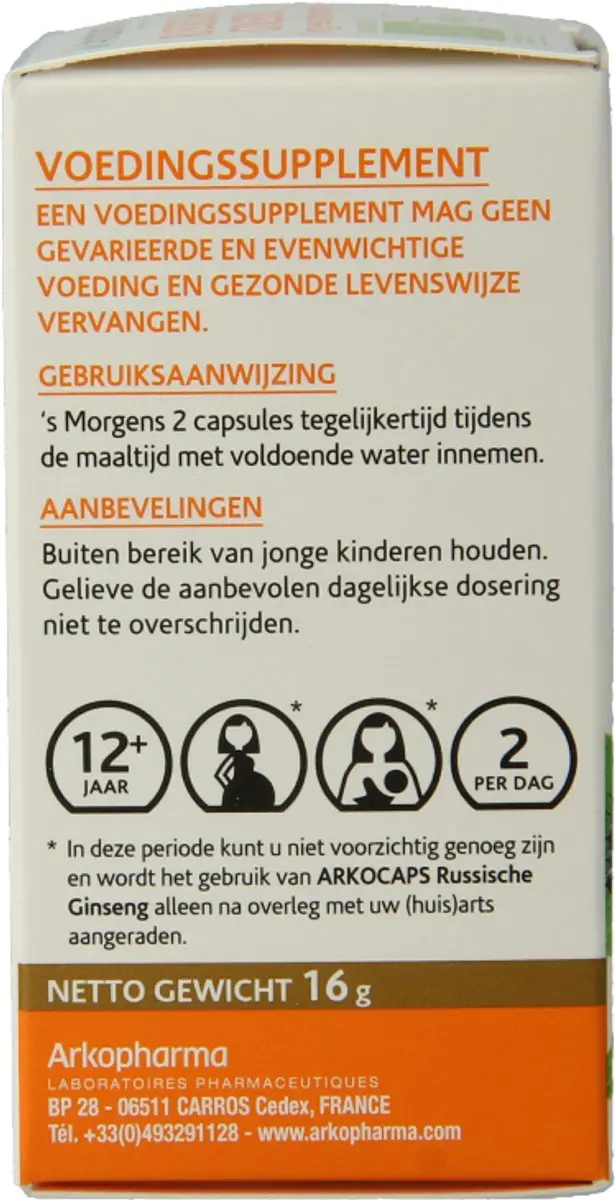 Arkopharma Arkocaps Russische Ginseng 45 Capsules