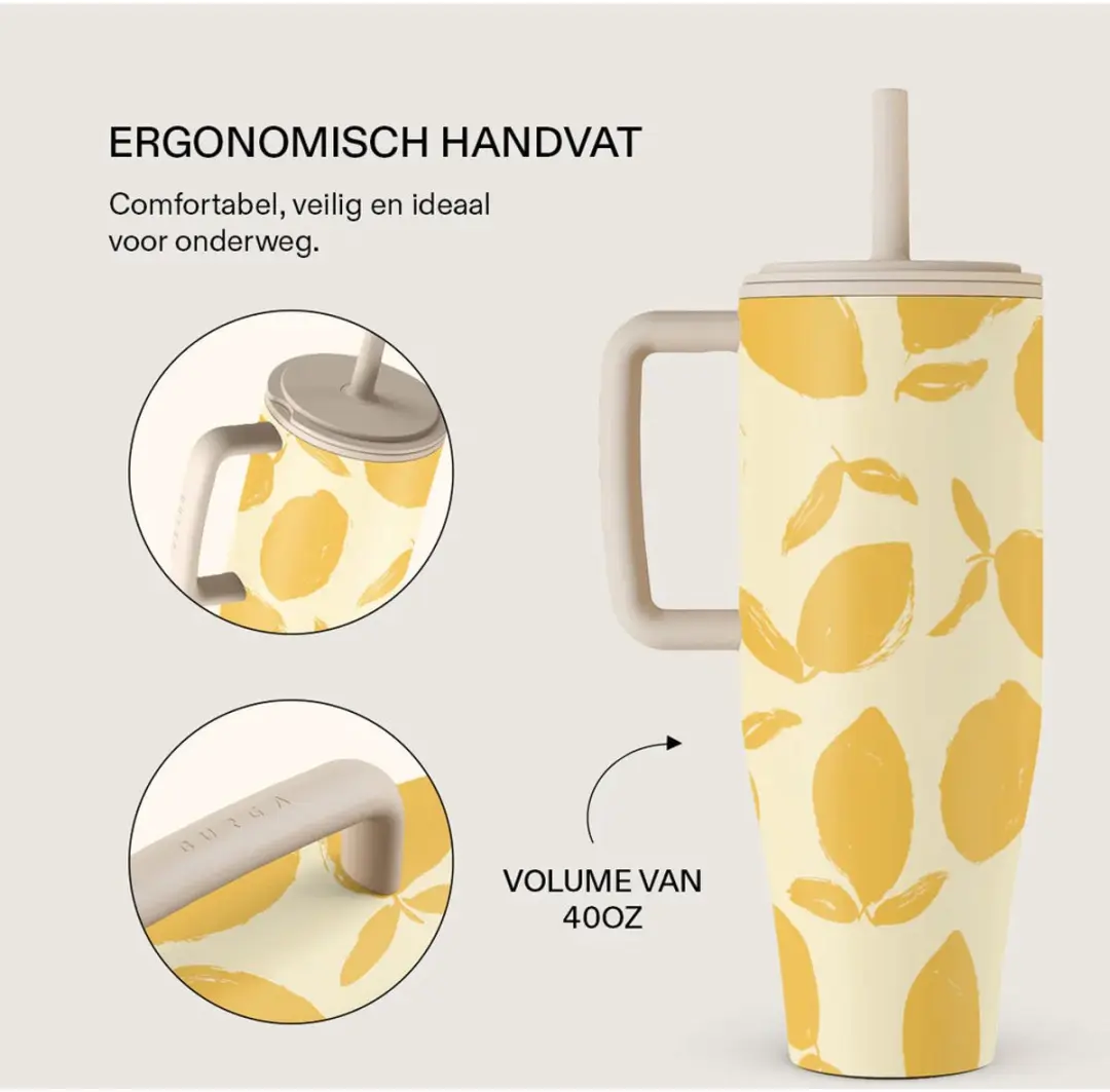 Burga Tumbler Leakproof Geel