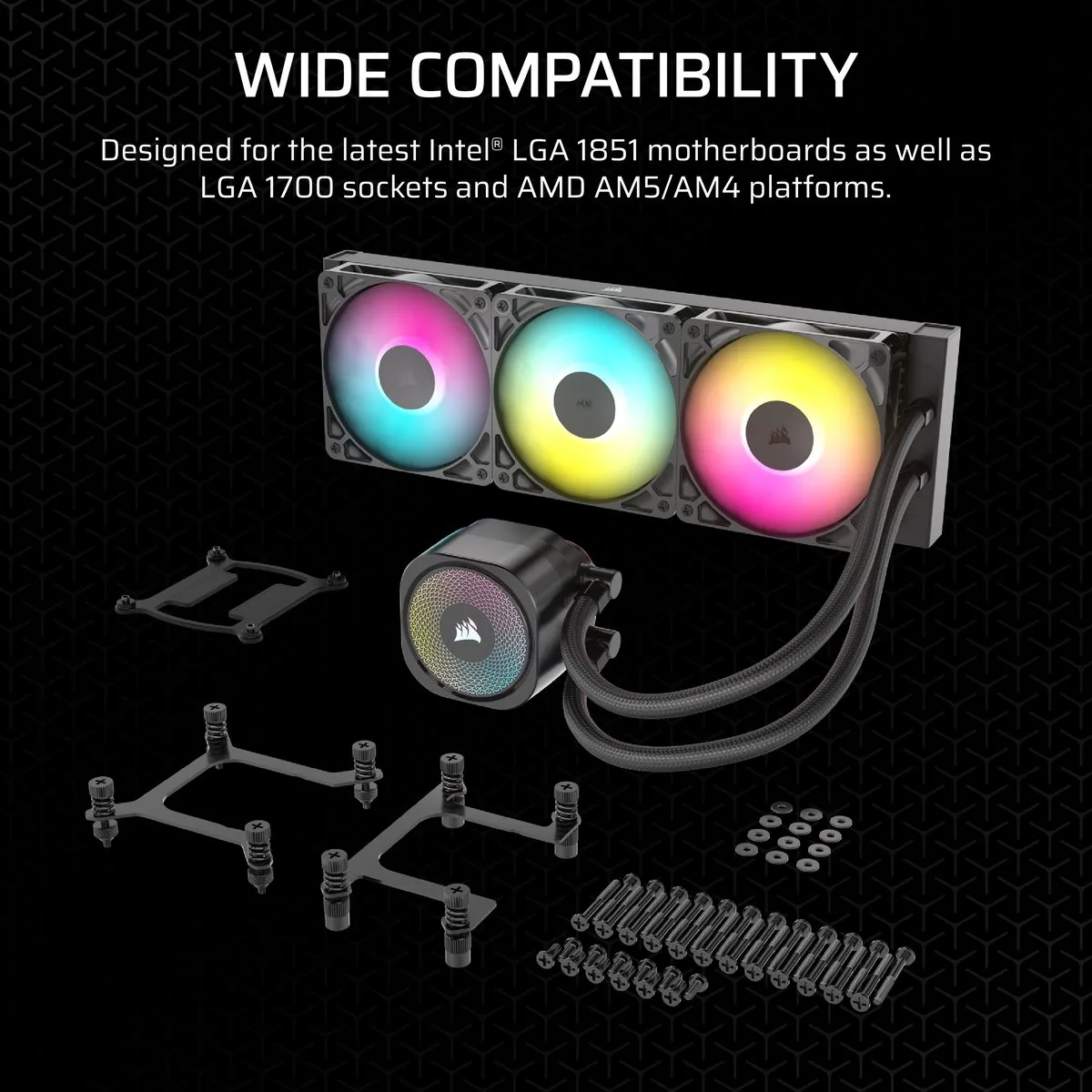 Corsair Nautilus 360 RS ARGB CW-9060093-WW CPU Koeler - 360mm - 3x RGB Fans - Zwart