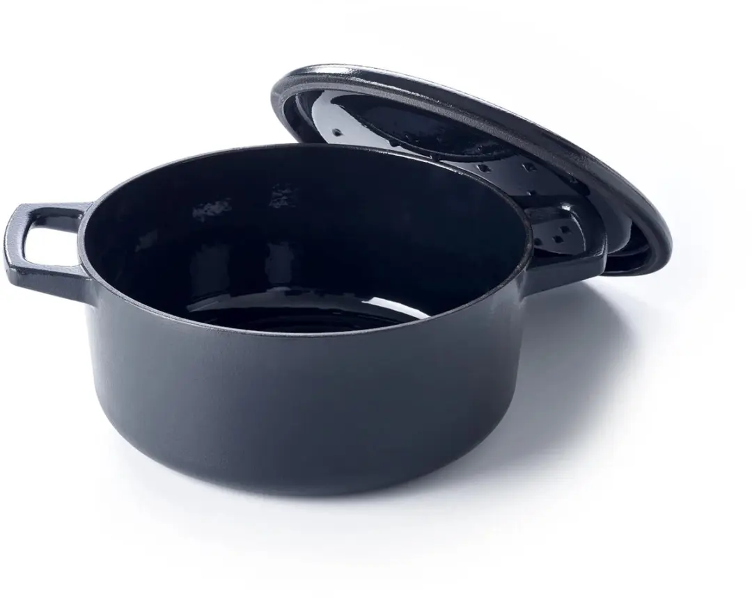 Alva Braadpan met deksel 26cm - Gietijzer geëmailleerd - Zwart