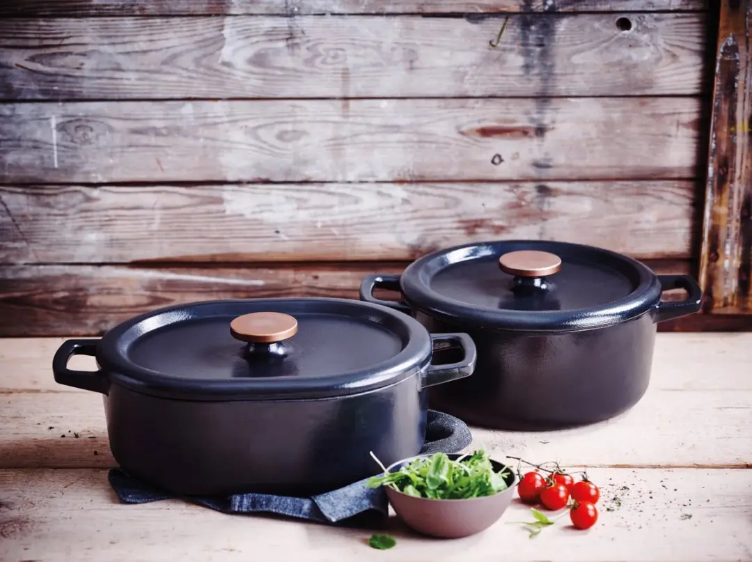 Alva Braadpan met deksel 26cm - Gietijzer geëmailleerd - Zwart - afbeelding 6 van 6