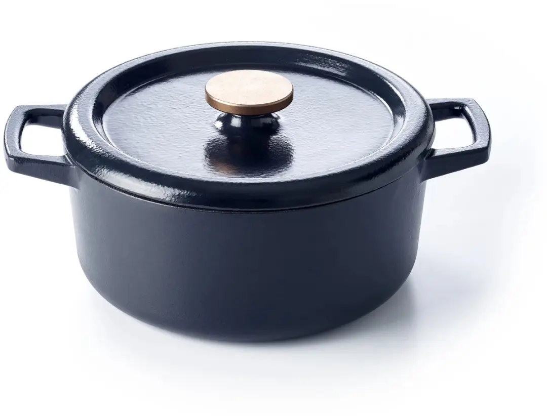 Alva Braadpan met deksel 26cm - Gietijzer geëmailleerd - Zwart
