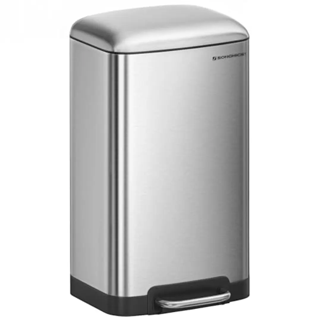 Songmics Nancy Prullenbak 30L - Roestvrijstaal Zilver/Zwart
