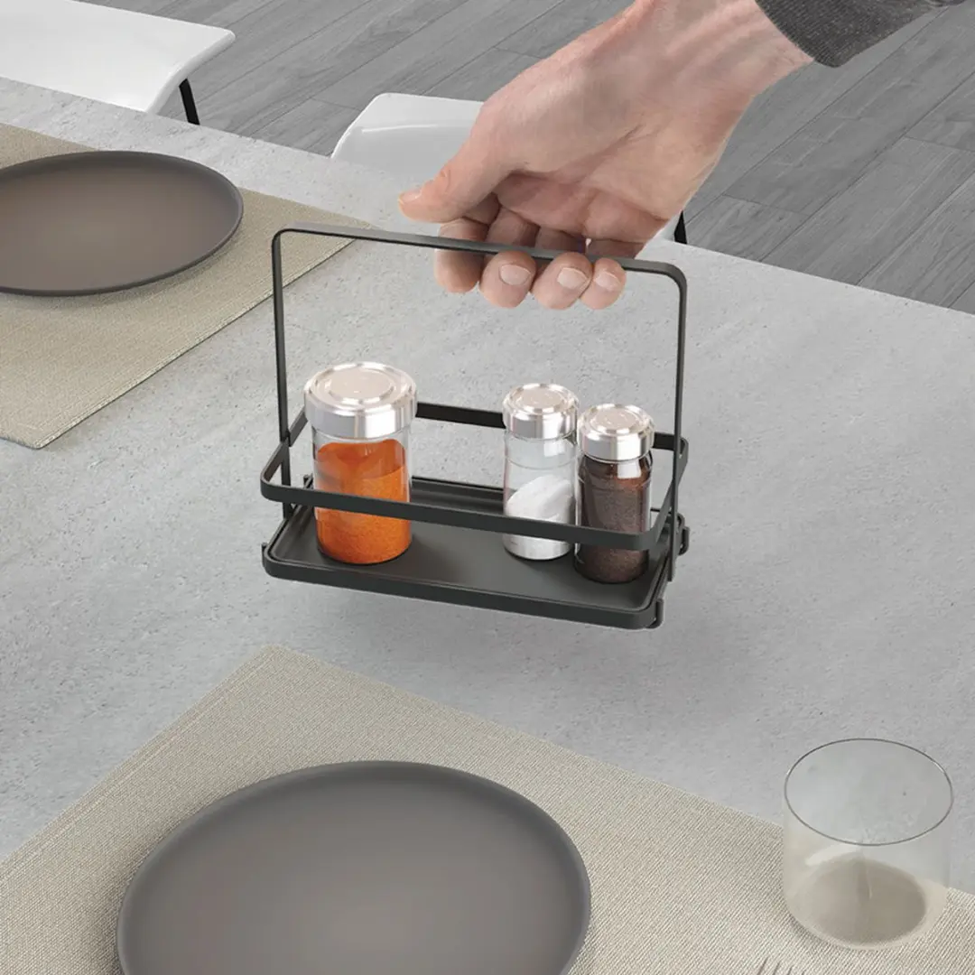Metaltex Olie- en Kruidenrek met Handvat - Zwart - afbeelding 3 van 5