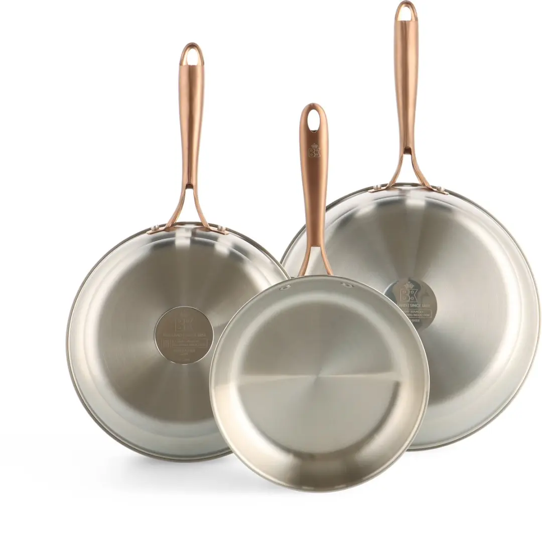 BK Rose Koekenpannenset 3-delig 20/24/28cm - Inductie - RVS - Zilver