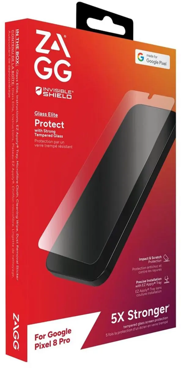ZAGG InvisibleShield Glass Elite Screenprotector Google Pixel 8 Pro - Antibacterieel