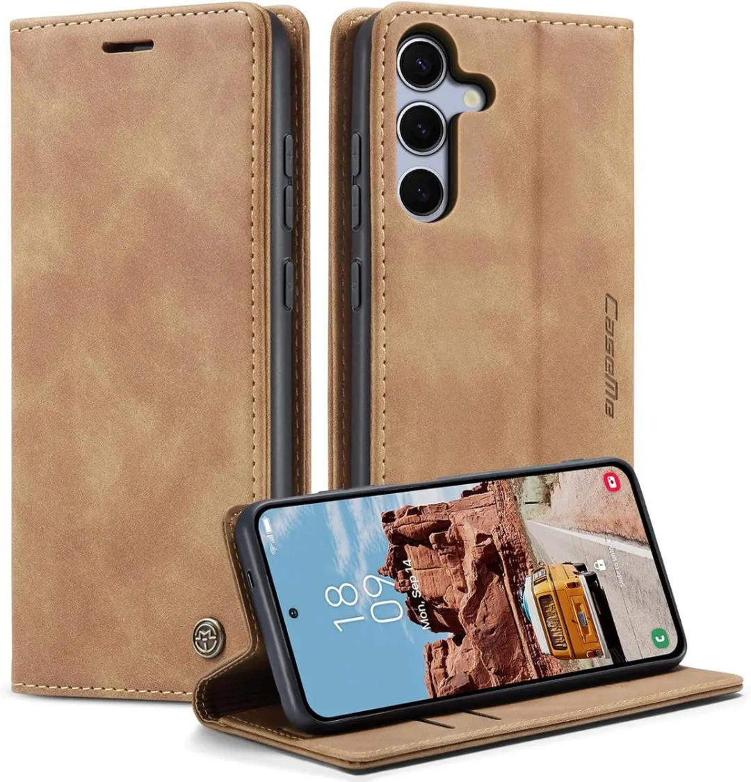 Caseme Wallet Book Hoesje Samsung Galaxy S24 Plus - Bruin