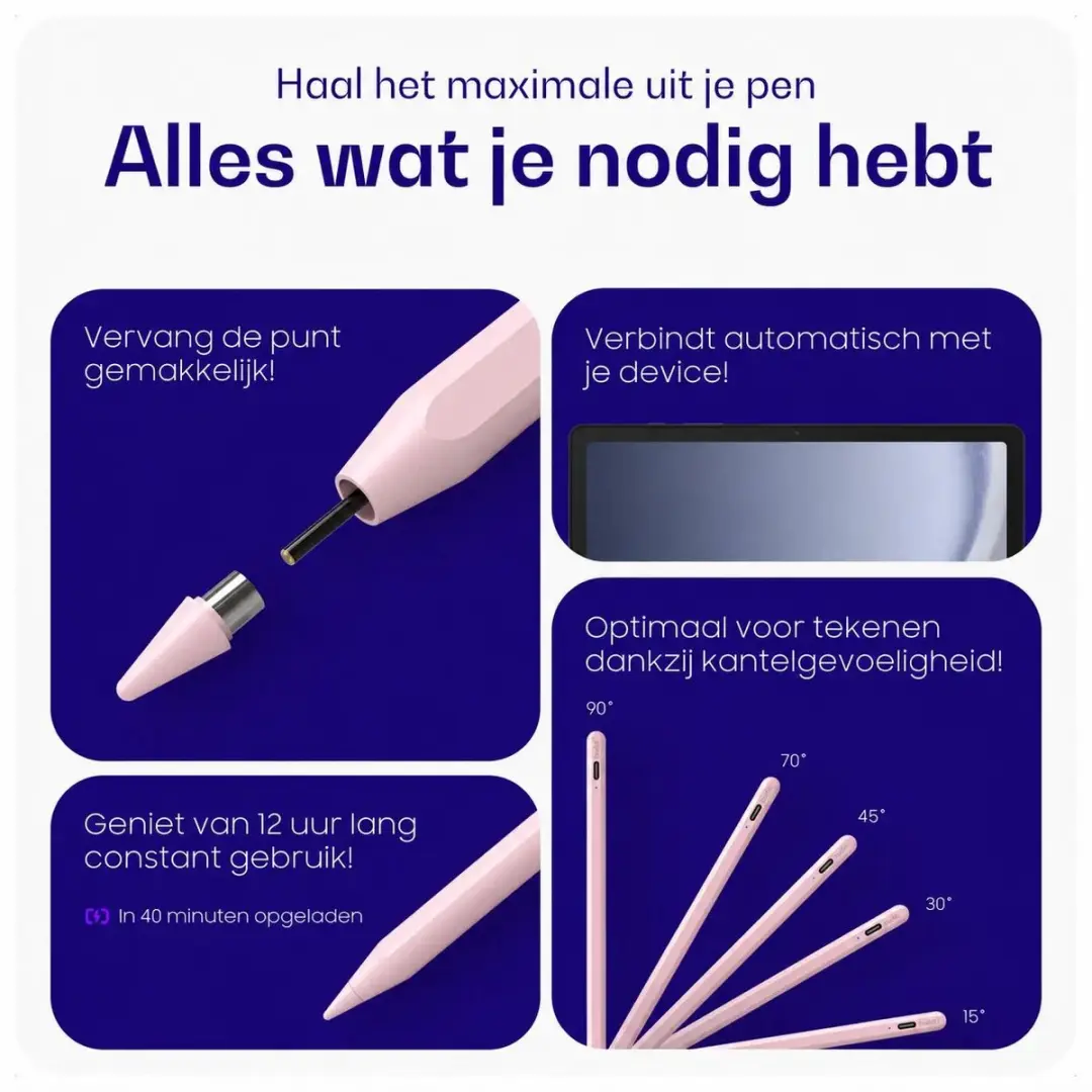 Buddi Flow 2 Universele Stylus - Roze