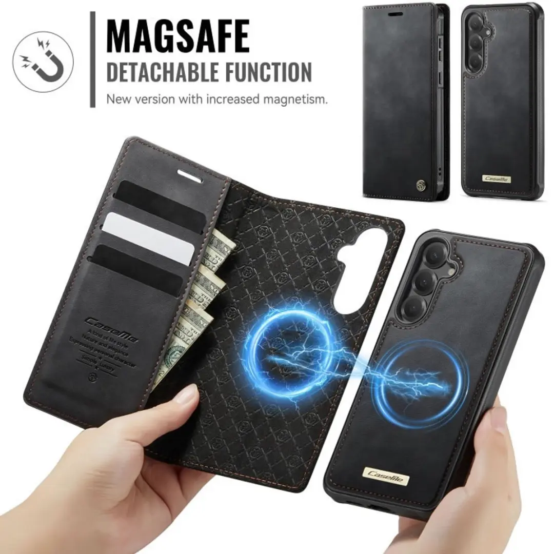 Caseme Telefoonhoesje Samsung Galaxy S23 FE - MagSafe Wallet 2-in-1 - Zwart