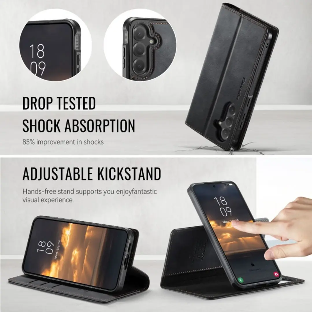 Caseme Telefoonhoesje Samsung Galaxy S23 Plus MagSafe Wallet Book - Zwart