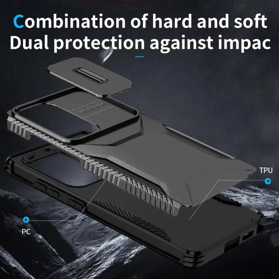 Selected Hoesje Samsung Galaxy S25 Ultra Back Cover Camera Slider - Zwart