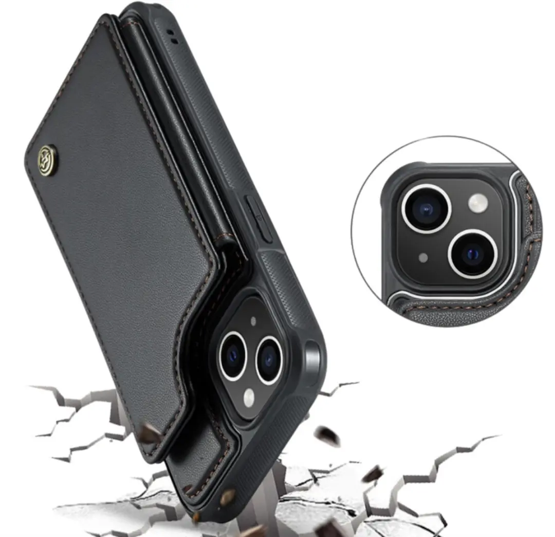Caseme iPhone 15 Pro Max Wallet Back Cover - Zwart