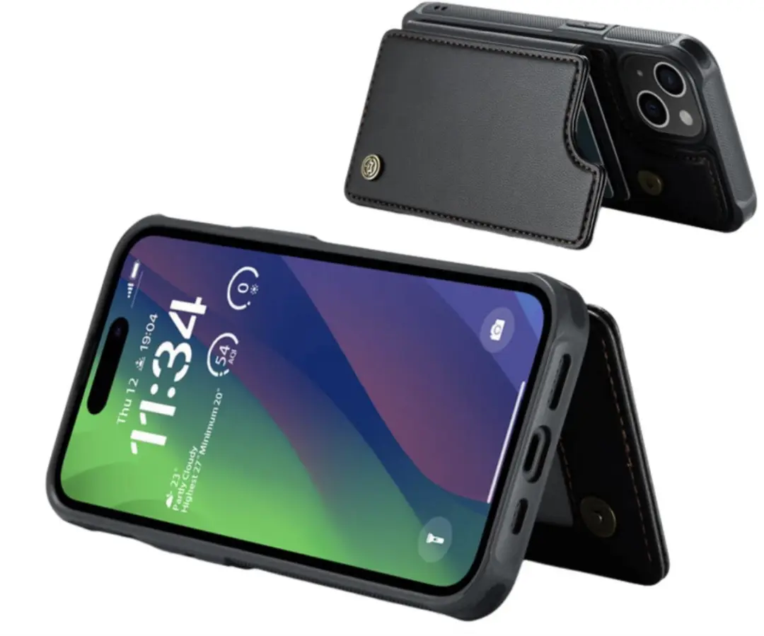 Caseme iPhone 15 Pro Max Wallet Back Cover - Zwart